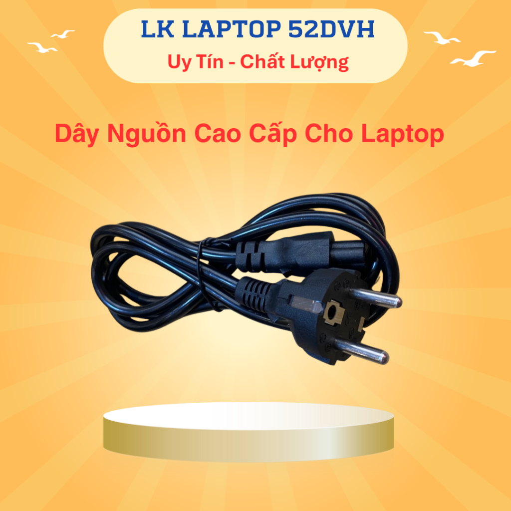 Dây cáp nguồn sạc Laptop 1m Dùng cho Bộ Sạc Laptop Dell Hp Lenovo Acer Asus Sony Toshiba New 100%