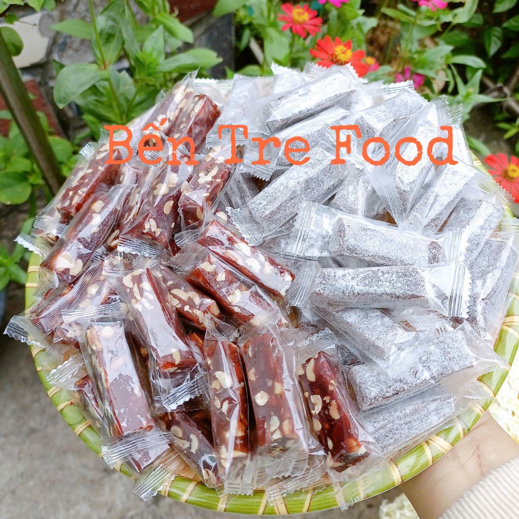 Combo kẹo chuối mix 2 vị ( gừng phấn và kẹo chuối đậu ) mềm dẻo cay gừng