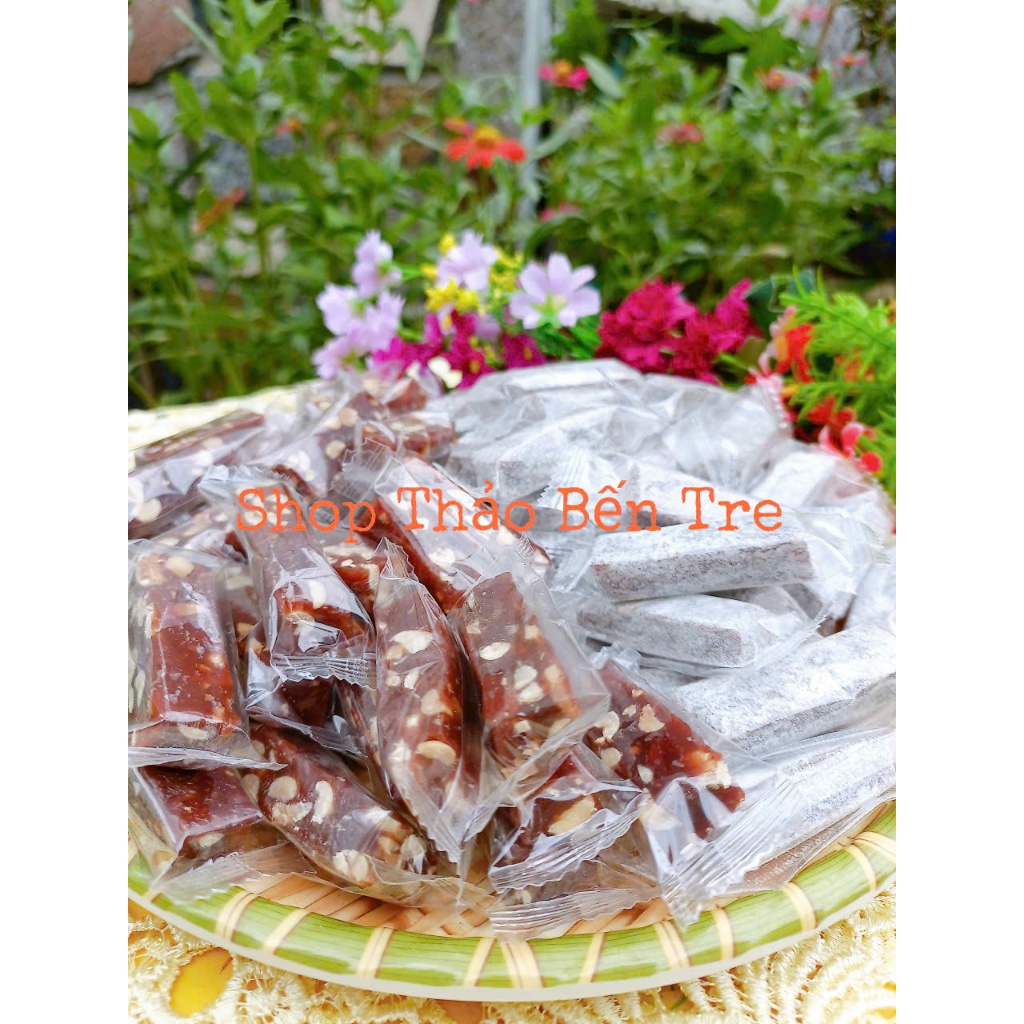 Combo kẹo chuối mix 2 vị ( gừng phấn và kẹo chuối đậu ) mềm dẻo cay gừng