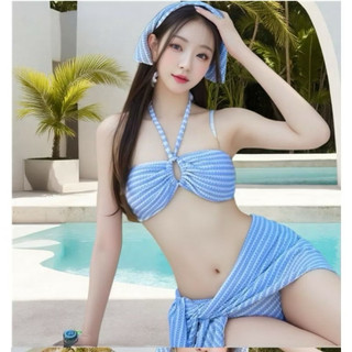 Bikini Ba Mảnh Kèm Khăn Quấn Màu Thời Trang Quyến Rũ (có khăn quấn đầu)