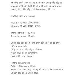 Khoáng cá lóc Finy Mineral Tablet Viên Lớn | gói 10-55 viên Top khoán dây chuyền và nguyên liệu nhập indo