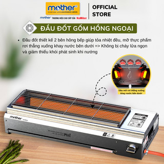 Bếp Nướng Than Gốm Mother GL600AS/ GL900AS | Không Nhóm Lửa - Không Khói Bụi - Không Quạt Than  | Hàng Chính Hãng