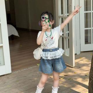 S241-Set 3 chi tiết phối ren, áo Kitt.+ quần Short phối ren + Áo nhún đỏ size từ 8-35Kg