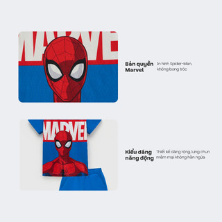 Đồ bộ thun ngắn tay quần lửng Spider-Man bé trai Rabity 560.029