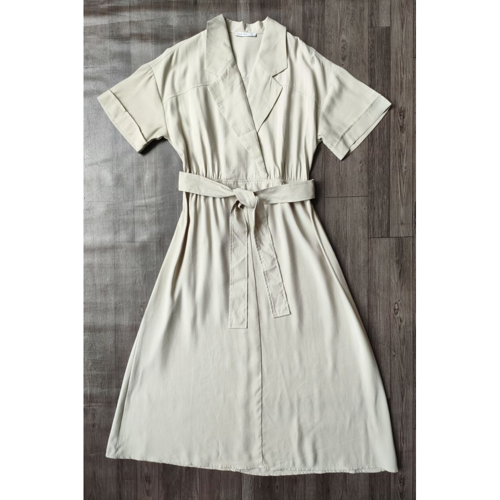 (BomoHouse) Đầm cổ vest Viscose Zarin@* full túi zip bigsize - dư xịn VNXK.