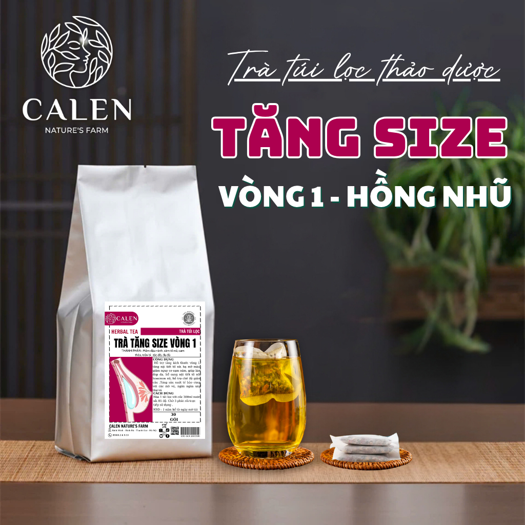 [Ngực to nhanh chóng] Trà tăng size vòng 1 nở ngực Calen Nature Farm đẩy size vòng 1 tự nhiên, cân đối, dùng từ 16 tuổi