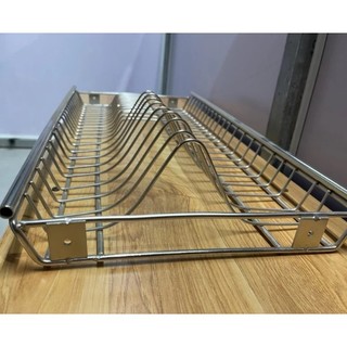 Giá úp bát đĩa INOX 201 lắp tủ bếp (bán lẻ 1 tầng) mã mới 2025 [ Hàng dầy đẹp]