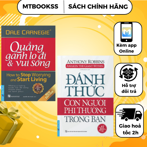 Sách - Combo Đánh Thức Con Người Phi Thường Trong Bạn + Quẳng Gánh Lo Đi & Vui Sống