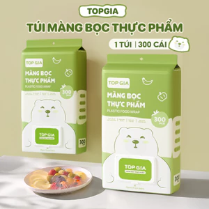Túi màng bọc thực phẩm treo tường TOPGIA chất liệu PE an toàn, có chun siêu dai đàn hồi cao