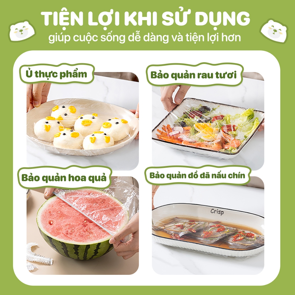 Túi màng bọc thực phẩm treo tường TOPGIA chất liệu PE an toàn, có chun siêu dai đàn hồi cao