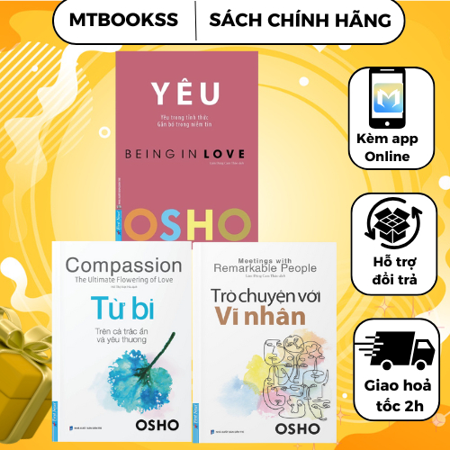Sách - Combo OSHO Yêu + OSHO Từ bi + OSHO Trò Chuyện Với Vĩ Nhân - First News