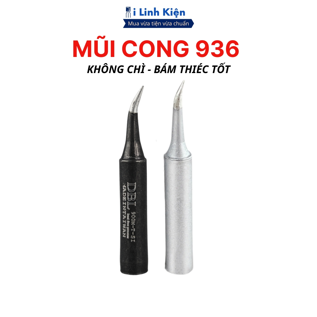 Mũi hàn cong không chì 936 loại XỊN cho đầu mỏ hàn chính hãng ilinhkien
