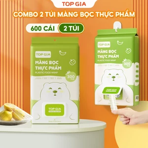 Màng bọc thực phẩm Topgia chất liệu PE co dãn miệng chun siêu dai an toàn tiện lợi túi 300 chiếc