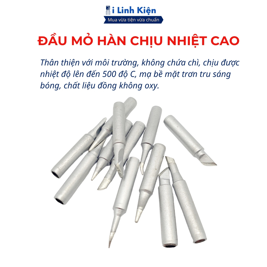 Mũi hàn cong không chì 936 loại XỊN cho đầu mỏ hàn chính hãng ilinhkien