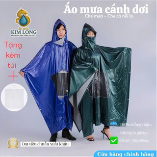 Áo Mưa Dơi Hai Da Có Khẩu Trang  Đi Kèm Có Thể Tháo Rời  - Phù Hợp Cho Cả Nam Và Nữ