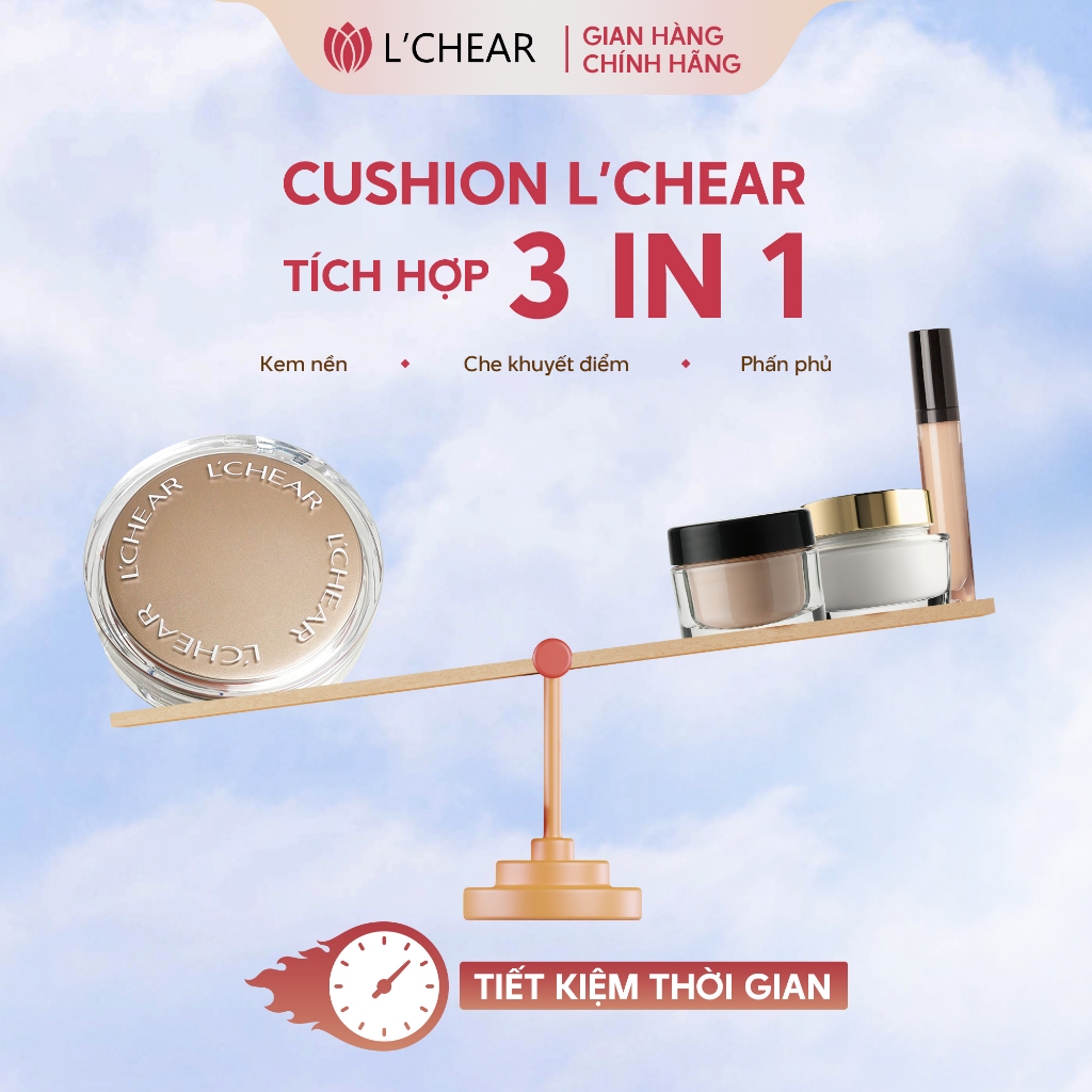 [Mua 1 tặng 4] Phấn Nước Cushion LCHEAR Kiềm Dầu, Nâng Tông Tự Nhiên, Che Phủ Hoàn Hảo, Mỏng Nhẹ, Kèm Lõi Thay Thế 10g
