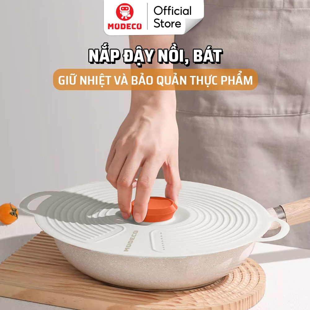 Nắp Nồi Silicone Đa Năng Modeco - Nắp Đậy Bảo Quản Thực Phẩm Tủ Lạnh, Chịu Nhiệt Có Thể Tái Sử Dụng