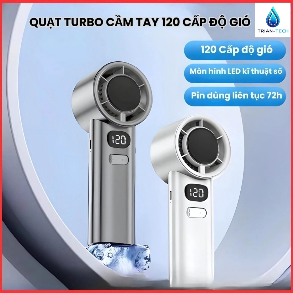 Quạt Cầm Tay Mini M11 Làm Mát Nhanh Với 120 Mức Gió, Sạc Nhanh, Màn Hình LCD Hiển Thị Tốc Độ Gió, Làm Mát Lên Đến 6H