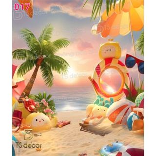 Phông nền biển xanh mây trời TS decor, background chụp ảnh, livestream decor quán cafe studio cao cấp