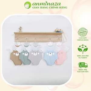 AMI0153 - Bodychip Gấu Xinh Anminaza Vải Sợi Tre Cao Cấp Dành Cho Bé Từ 3-10kg