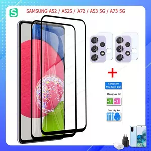 Combo Samsung A52 A52S / A72 / A53 5G / A73 5G kính cường lực full màn hình + dán bảo vệ camera chống trầy xước bụi bẩn