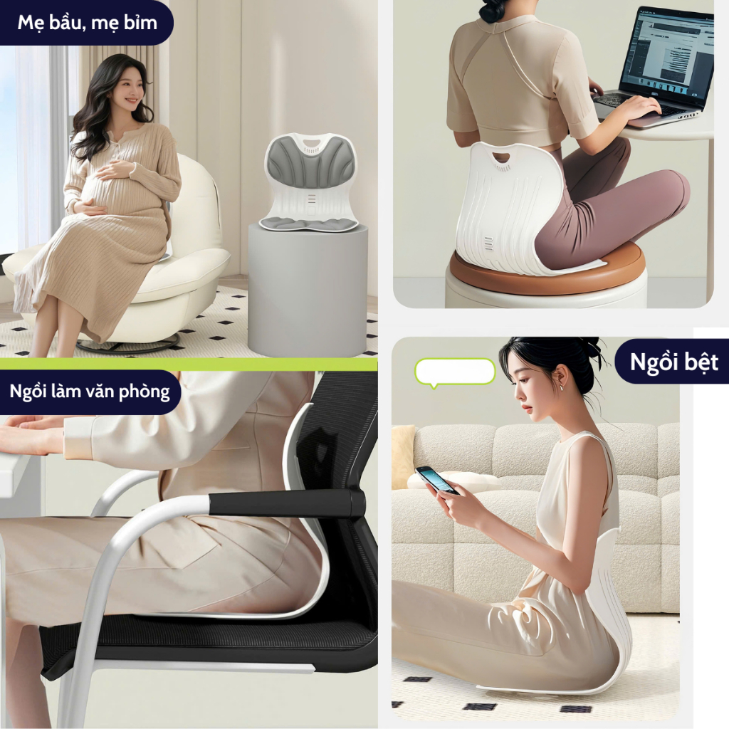 Ghế Tựa Lưng Công Thái Học CAO CẤP, Chỉnh Dáng Ngồi Đúng, Thư Giãn Cột Sống - 99 HomeLive