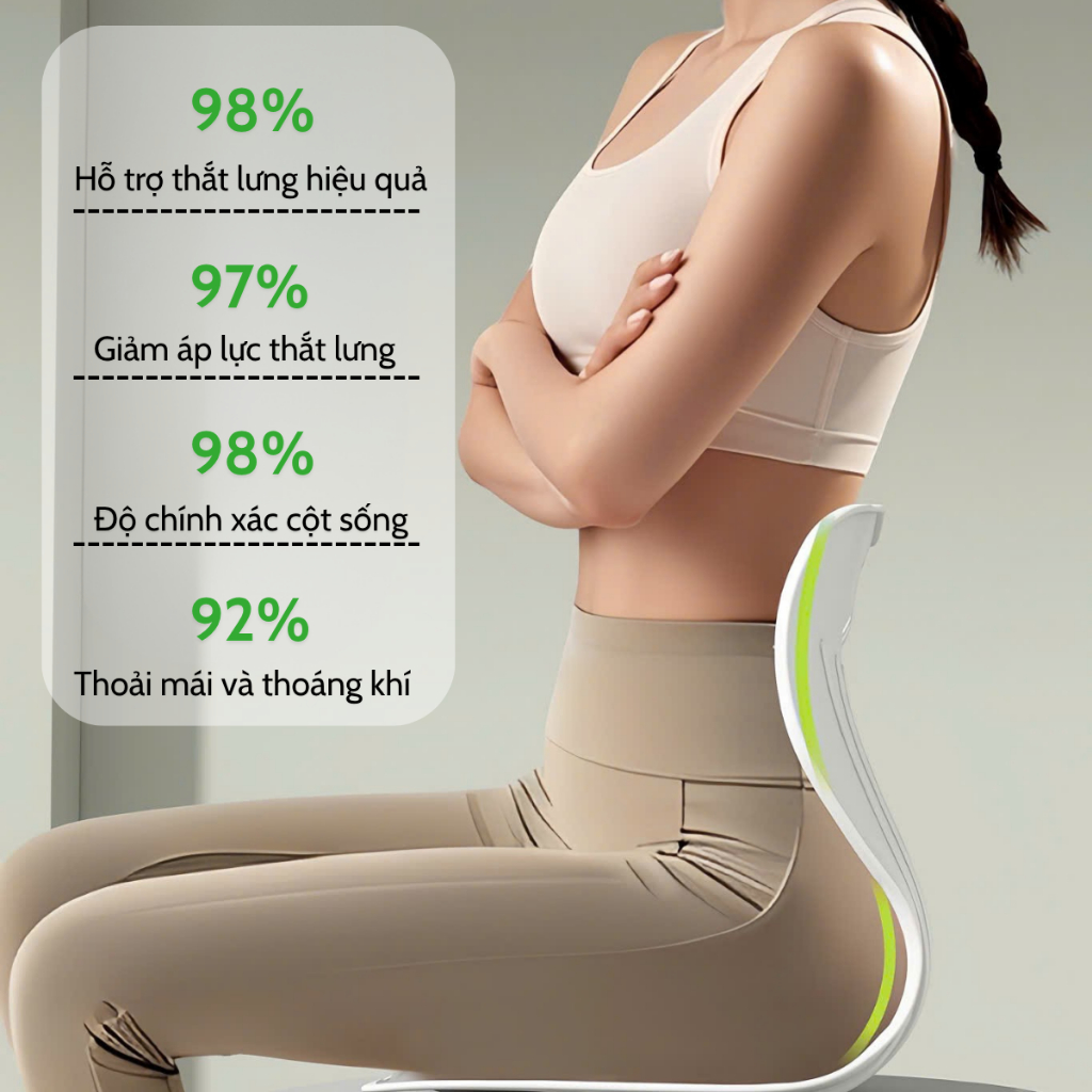 Ghế Tựa Lưng Công Thái Học CAO CẤP, Chỉnh Dáng Ngồi Đúng, Thư Giãn Cột Sống - 99 HomeLive