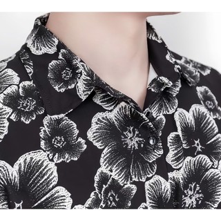 Đồ bộ lụa nam họa tiết hoa trắng đen – Vải cao cấp, sang trọng, trẻ trung hiện đại