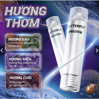 Gôm xịt tóc Butterfly Shadow 150ml 320ml 600ml Chính hãng,keo xịt tóc quốc dân, Gôm bạc giữ nếp tóc