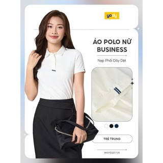 Áo Polo Nữ YODY Business Nẹp Phối Dây Dệt Sang Trọng Mềm Mại Năng Động Co Giãn WAPO25S128