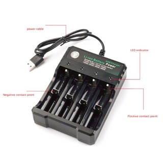 Sạc Pin Tự ngắt và có đèn báo khi đầy BMAX 4 Khe cao cấp dùng cho pin 18650