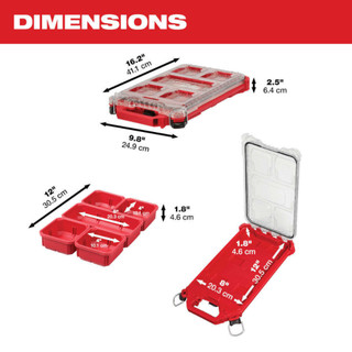 Hộp Đựng Dụng Cụ Milwaukee 48-22-8436 Lưu Trữ PACKOUT, Polyme Chống Va Đập, Ngăn Lắp Tháo Linh Hoạt