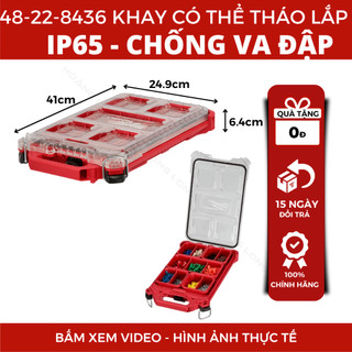 Hộp Đựng Dụng Cụ Milwaukee 48-22-8436 Lưu Trữ PACKOUT, Polyme Chống Va Đập, Ngăn Lắp Tháo Linh Hoạt