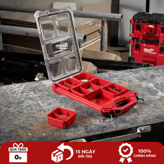 Hộp Đựng Dụng Cụ Milwaukee 48-22-8436 Lưu Trữ PACKOUT, Polyme Chống Va Đập, Ngăn Lắp Tháo Linh Hoạt