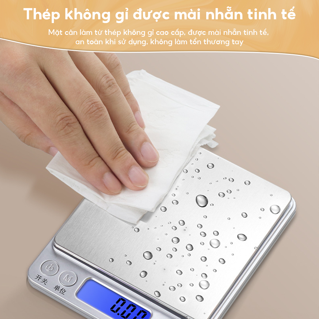 Cân Điện Tử Mini 0.1g Đến 3kg - Dụng Cụ Nhà Bếp, Tiệm Bánh, Kinh Doanh