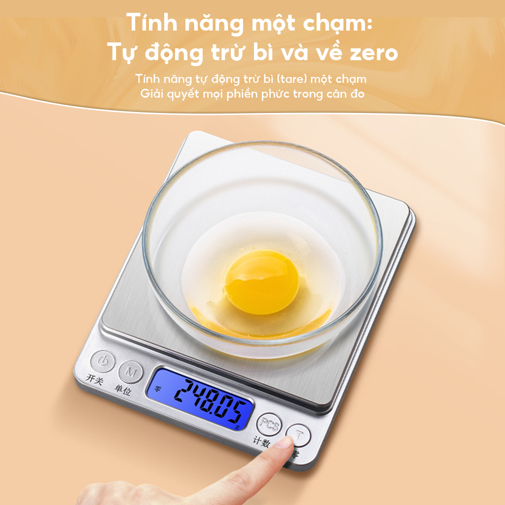 Cân Điện Tử Mini 0.1g Đến 3kg - Dụng Cụ Nhà Bếp, Tiệm Bánh, Kinh Doanh