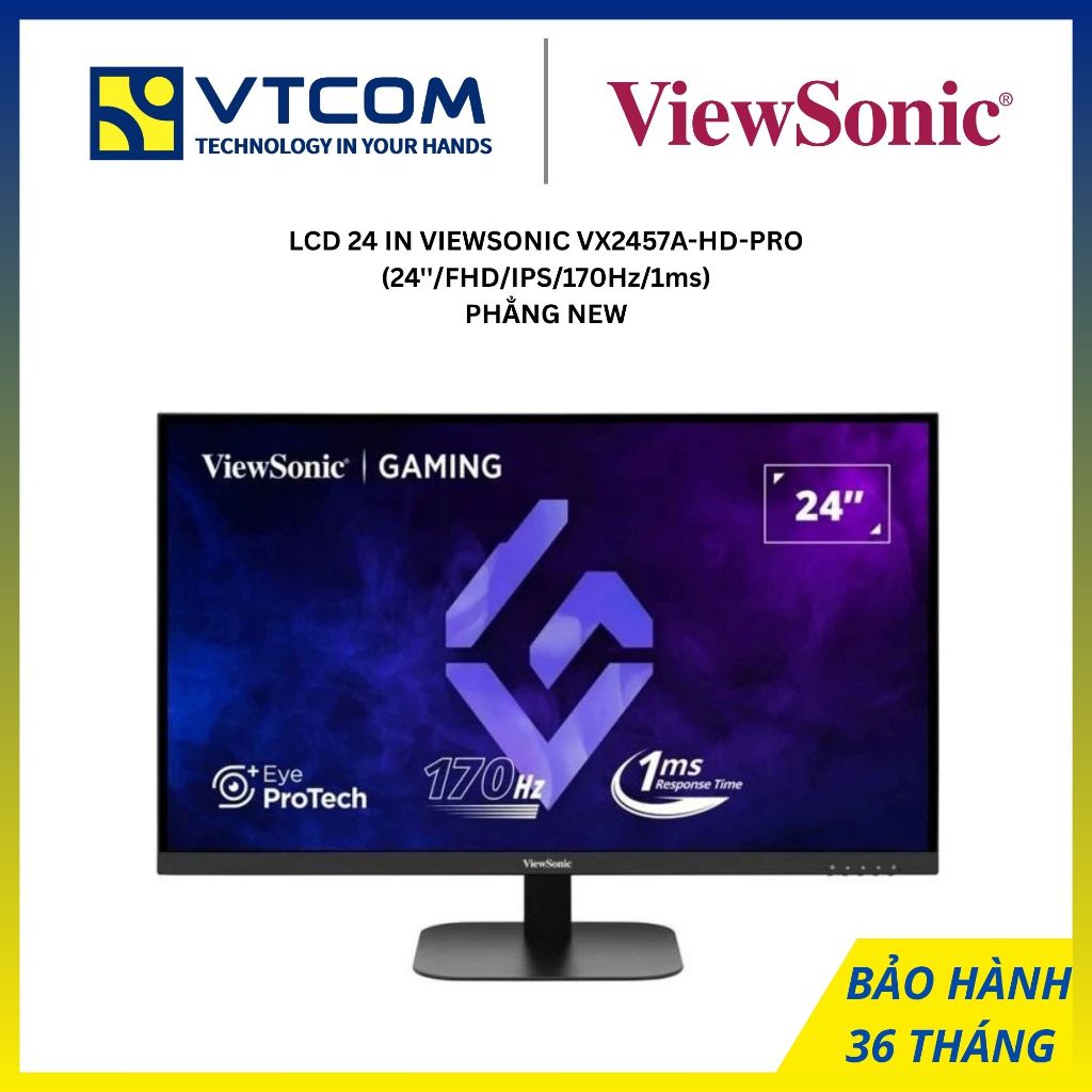 MÀN HÌNH LCD 24 INCH VIEWSONIC VX2457A-HD-PRO (24 INCH/ FHD/ IPS/ 170Hz ...