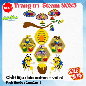 Hoa bé ngoan, trang trí mầm non,Tranh góc Steam , Steam mầm non , Tranh góc , góc stream mầm non, tranh dán tường,