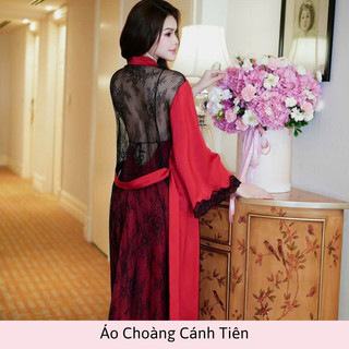 Áo Choàng Vicky - Lụa Ngọc Trai Thượng Hạng Phối Ren Lưng -  VSECRET