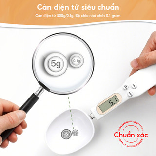 Cân tiểu ly dạng thìa 500g/0.1g màn hình LCD dùng cho nhà bếp