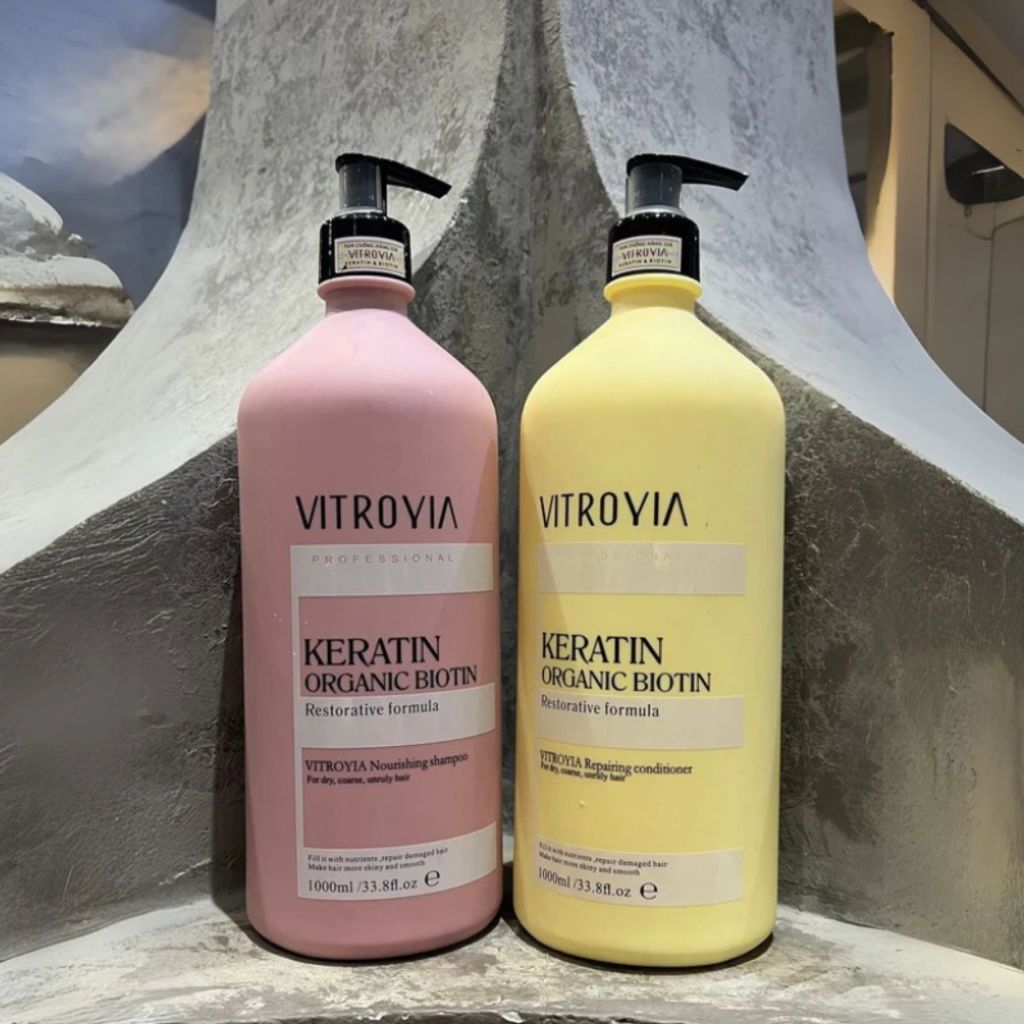 Cặp Dầu Gội Xả VITROYIA REPAIRING 1000ml | Dưỡng Tóc Mềm Mượt, Hỗ Trợ Phục Hồi Tóc Khô Xơ.