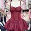 M_Đầm váy ngắn, đầm đi tiệc dáng bí thiết kế Ren cúp ngực 2 dây có mút ngực kèm quần trong quyến rũ