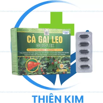 Bổ gan CÀ GAI LEO thảo dược mát gan, giải độc gan - 50 viên (cà gai leo vỉ gold tex)