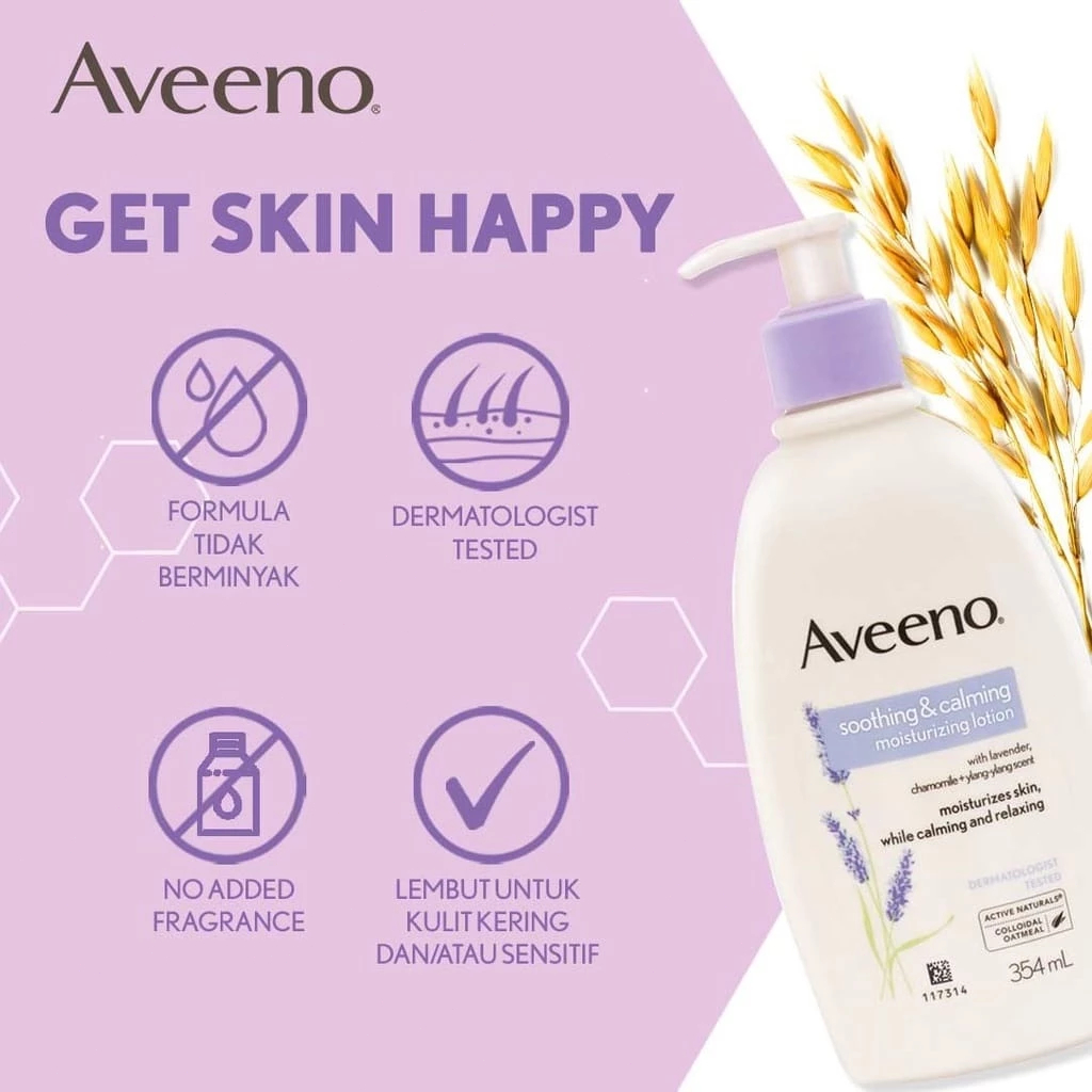 Sữa dưỡng thể Aveeno 354ml/Lotion Pelembap untuk Kulit Normal&Kering/Nhập khẩu từ Hồng Kông