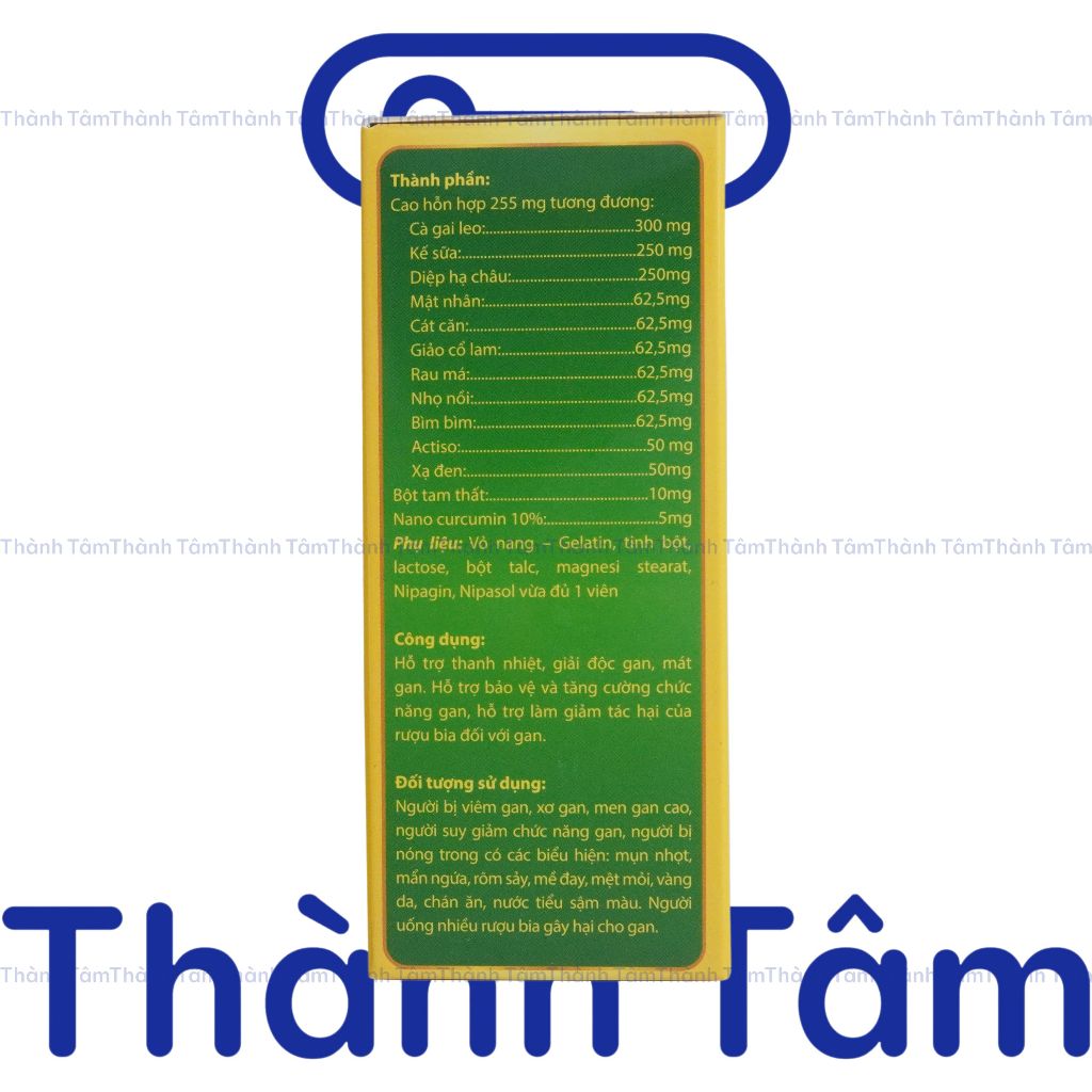 (Vỉ) Viên uống CÀ GAI LEO TAM THẤT XẠ ĐEN 50V hỗ trợ giải độc gan, thanh nhiệt, mát gan