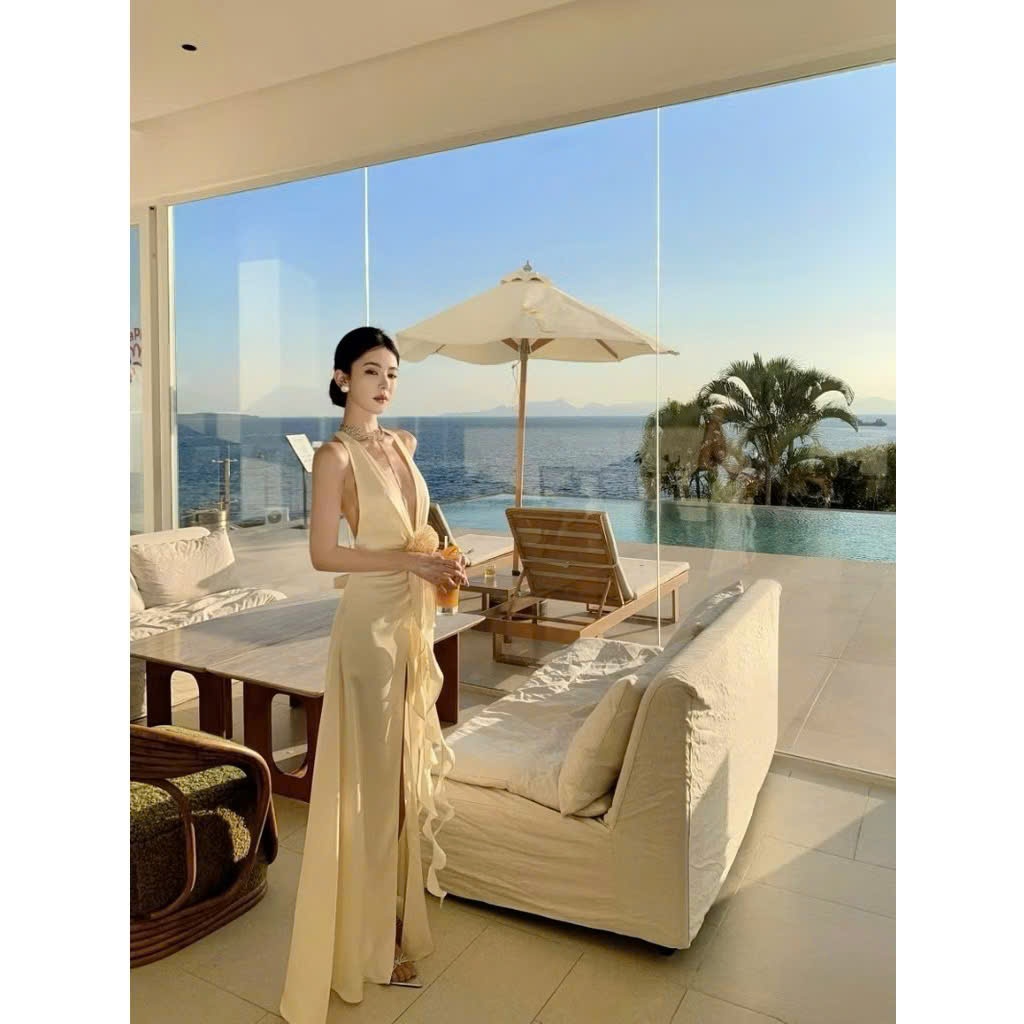 Đầm Phi Lụa Hàn Dự Tiệc – Body Tôn Dáng, Sang Trọng, Quyến Rũ
