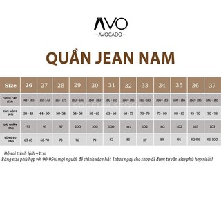 Quần Bò Jeans Skinny Nam màu xanh đen Chỉ Nổi AVOCADO, quần bò co giãn 4 chiều slimfit chất vải bò cao cấp