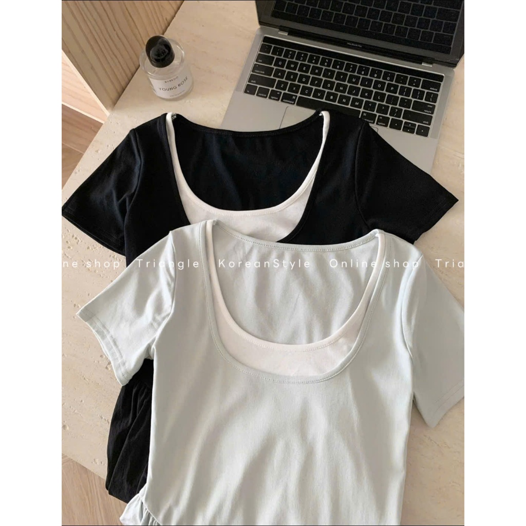 Triange - Basic Dress (Cân nhắc kỹ, return is not welcomed)- Đầm thun Hàn Quốc dành cho mùa hè thanh lịch