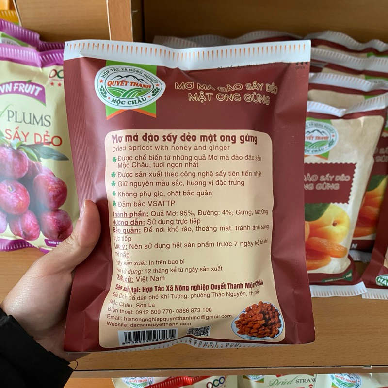 Mơ Má Đào Sấy Dẻo Mật Ong Gừng – Đặc Sản Mộc Châu | 200g