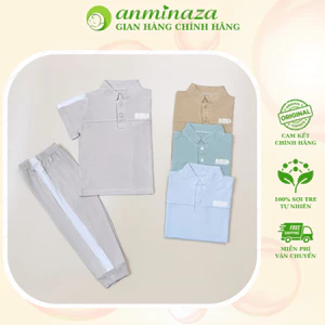 AMI0143 - Bộ Tay Ngắn Quần Dài Cho Bé Anminaza Vải Sợi Tre Cao Cấp Size Từ 7-18kg